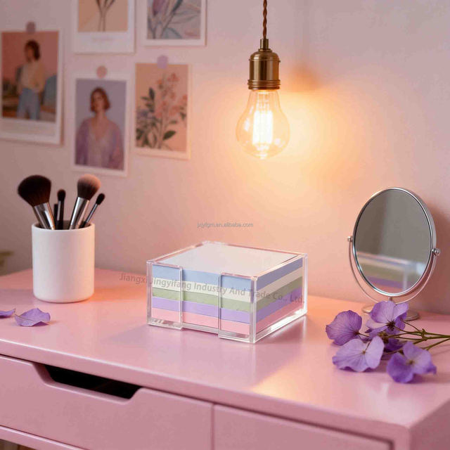 Office Desktop Acrylic Sticky Note Display Rack Hotel Front Desk Notepad Storage Holder for Work Plan Schedule Forge Log Record