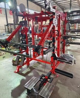 Gym semua dalam satu stasiun daya rak jongkok memperkuat latihan kabel Crossover pelatih komersial Multi fungsi mesin Smith