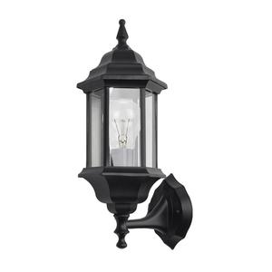 Applique in alluminio, E27, IP44, 42x16x20 cm, colore nero; ideale per illuminazione esterna e ambienti umidi. - Product Image 1