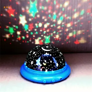 Luz de Noche Estrellada con cable USB Proyector de estrellas de Luna que cambia de color 4 opciones de color Lámpara de luz nocturna romántica