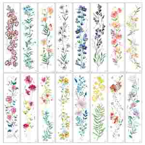 Wholesale Long-Lasting Semi Permanent Colorful <b>Flower</b> Water Transfer Decorative Tattoo <b>Sticker</b> - Product Image 1