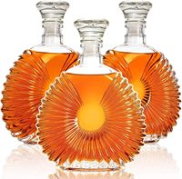 Carafe à whisky en verre de 750 ml, carafe à liqueur en cristal de 25 oz, bouteille à whisky sans plomb pour vodka, brandy, tequila, bourbon