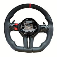 Volant de voiture en cuir perforé avec rayures rouges, chauffant et vibrant, pour BMW M340 2023 540i G30 M340i G20 330i 2020