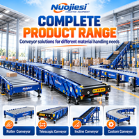 Convoyeur à Rouleaux à 4 Sections, Convoyeur à Bande Extensible pour le Chargement et le Déchargement de Cartons, Colis et Sacs