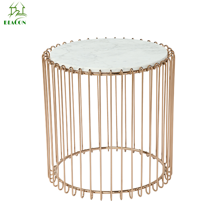 Meubles de maison En Acier Inoxydable Table Basse En Marbre Moderne Meubles De Salon Table D'appoint