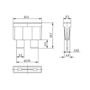 Fusible de cuchilla de estilo ATO de 80V, alta calidad, bajo perfil, para vehículo - Product Image 3