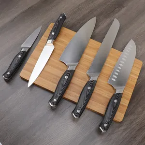 Tuobituo-Kit de cuchillos de Chef profesionales, afilados, para cocina alemana, de acero inoxidable, alto en carbono, 8 unidades