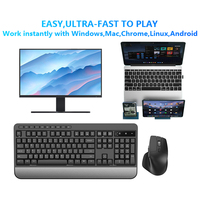 Clavier et souris sans fil ergonomiques pour ordinateur de bureau, disposition personnalisée espagnole, allemande, arabe, touches multimédias