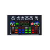 F009 Kartu Suara Profesional Live Sound OTG Mixer Audio Lossless untuk Streaming Nirkabel dengan Baterai 800mAh Tanpa Perlu Adaptor