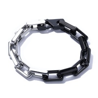 Aimgal Wholesale Ensemble de colliers et bracelets en bambou plaqué or 18 carats en acier inoxydable 316L pour hommes Hip Hop Trendy Cuban Chain
