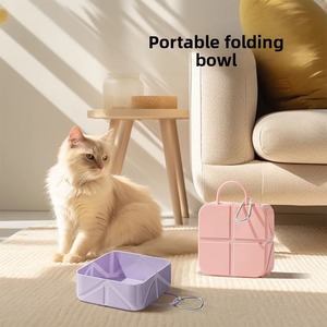 Travel Camping Silicone Dog Bowl Foldable Portable Outdoor Pet <b>Feeder</b> for Hiking Custom Logo Wholesale New Colors - Product Image 3