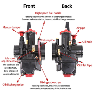 Carburateur de course à glissière plate PWK pour <span class=keywords><strong>moto</strong></span> Yamaha 100cc 125cc 250cc, 21mm 24mm 26mm 28mm 30mm 32mm 34mm - Product Image 2