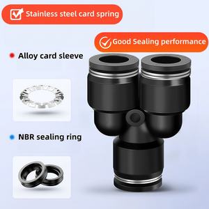 Raccord de tuyauterie pneumatique en plastique pour tube carré, connecteur rapide, coupleur industriel, <span class=keywords><strong>joint</strong></span> noir - Product Image 6
