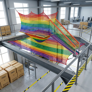<span class=keywords><strong>Filet</strong></span> de sécurité en maille arc-en-ciel en polyester pour la protection des entrepôts et des mezzanines - Product Image 4