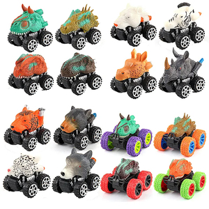 Dinosaurio <span class=keywords><strong>Stunt</strong></span> Car Toy <span class=keywords><strong>Dino</strong></span> Toy Set 4PCs 4WD Pull Back Friction Car para niños Animal Toy Car <span class=keywords><strong>Stunt</strong></span> - Product Image 1
