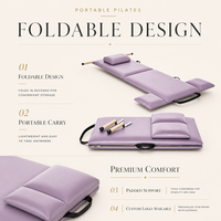 Tapis de Pilates pliable en cuir Joyfit OEM Color Pilates Mat Work, tapis de Pilates pliable basse en cuir