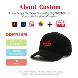 Custom Own logo Cap Adjustable Corduroy Hat With Brand a <b>Frame</b> Embroidery European Corduroy 6 Panels Baseball Cap - Product Image 2
