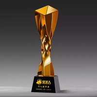 Trophée en cristal torsadé vierge en gros, avec logo gravé sur mesure, récompense d'entreprise, trophée souvenir artisanal d'honneur