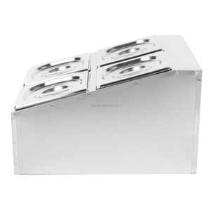 Conteneur à condiments en acier inoxydable pour buffet, 4 compartiments, qualité alimentaire, poli miroir, pour usage en restaurant - Product Image 5