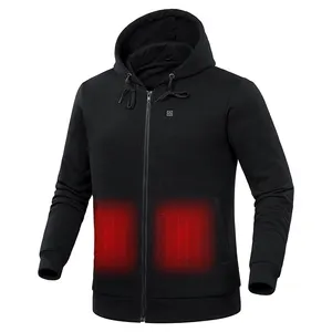 100% pamuk polar kış uzak kızılötesi sıcak 5V USB akülü erkek ısıtmalı Hoodies ceket