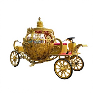 Chariot de mariage personnalisé à 4 roues, type citrouille de Cendrillon, pour chevaux, à vendre - Product Image 2