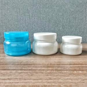 unique design cosmetic packaging 50g100g150g PP plastic cosmetic cream jar with white lid