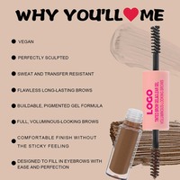 Gel fixateur de sourcils transparent 2-en-1 OEM, végétalien, à base de plantes, résistant à l'eau, à la transpiration et aux bavures, teinture longue durée pour sourcils, marque privée