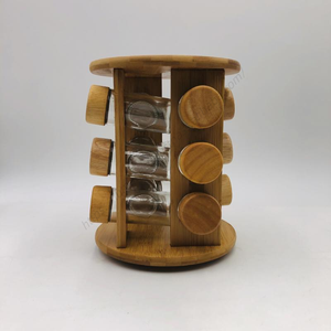 ชั้นวางเครื่องปรุงแบบหมุน 3 ชั้น รุ่น CL019 พร้อมฝาไม้ สำหรับขวดเครื่องเทศ ใช้ในครัวและร้านอาหาร ขายส่ง - Product Image 3