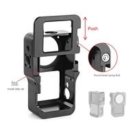 Cadre de protection en alliage d'aluminium pour caméra, cage anti-chute avec sangle et griffe porte-accessoire, avec miroir UV pour DJI Action 2