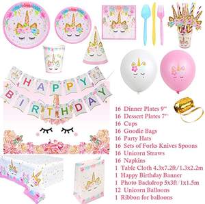 לימון Unicorn ספקי צד קישוטי שולחן בלונים ורוד תמונה אבזרי רקע יום הולדת אבנט יום הולדת ילדה Globos - Product Image 6