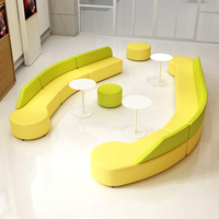 Ensemble de canapés de bureau de style moderne, forme spéciale créative pour la réception des banques, des entreprises, les salles de repos, les halls, cuir synthétique durable