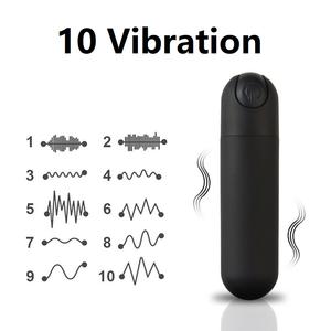 Mini vibrador tipo bala para mujer hecho de silicona segura para el cuerpo, totalmente impermeable, recargable por USB con 10 configuraciones de vibración - Product Image 2