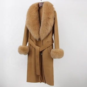 Abrigo largo informal de lana y cachemira de alta calidad para mujer en invierno Variedad de colores - Product Image 6