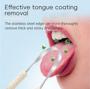 Nettoyant pour langue écologique avec manche <span class=keywords><strong>en</strong></span> <span class=keywords><strong>paille</strong></span> de blé Grattoir biodégradable durable <span class=keywords><strong>en</strong></span> forme de U pour les soins bucco-dentaires - Product Image 3