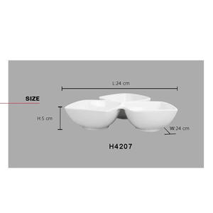 Platos de Cerámica de Diseño Simple con 3 Compartimentos para Servir <span class=keywords><strong>Tapas</strong></span>, Postres, Platos de Porcelana para Catering - Product Image 2