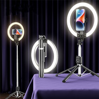 P220-q pliable Mini trépied sans fil Selfie StickWith remplissage lumière ours oreille obturateur télécommande pour Ios Android