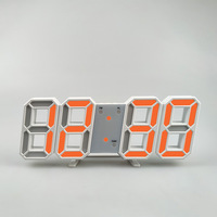 Horloge de table électrique LED multifonctionnelle lumineuse, calendrier, alarme, température, horloge numérique 3D