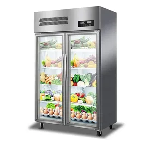 Las vitrinas de puerta de vidrio refrigeradas por aire con garantía de calidad se utilizan comúnmente en tiendas de conveniencia <span class=keywords><strong>Congelador</strong></span> de pantalla de unidad inferior - Product Image 3