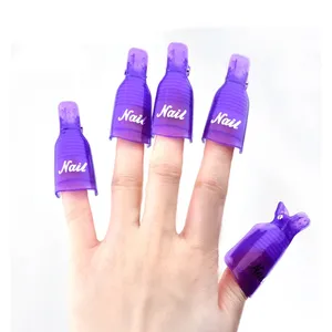10 pièces/sac Clips en plastique pour le retrait de vernis à ongles en gel UV, outil de dissolvage pour ongles - Product Image 5