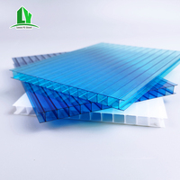 Plaque de toiture en polycarbonate transparente anti-UV à quatre parois de 16 mm de la marque Lanyu pour toiture d'atelier industriel, approvisionnement de 1000 m²