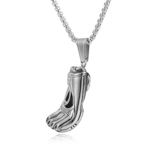 yunnique Stainless Steel Boxing <b>Glove</b> Pendant Necklace For Men <b>Silver</b> Color Geometric Design Chain 3.0*60cm - Product Image 5