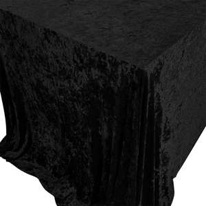 Moda boda fiesta postre Mesa Lino tela superposición decoración rectángulo 60x120 pulgadas mantel de terciopelo negro - Product Image 3