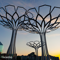 Sculpture d'arbre LED à changement de couleur Vincentaa, sculpture lumineuse géométrique en métal pour les festivals et les paysages urbains