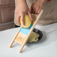 Hachoir à légumes et mandoline professionnel en bois massif avec lames en acier inoxydable pour oignon et pomme de terre, julienne moyenne 2,5 mm