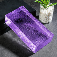 Brique de verre décorative texturée effet glace, bloc de verre teinté pour la décoration murale de cuisine, salle de bain, entrée, hôtel, extérieur