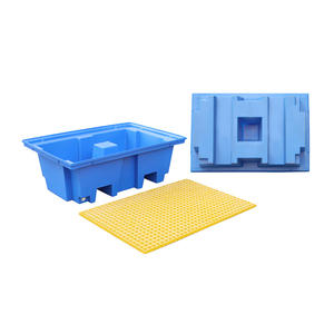 100% sin fugas HDPE doble 2 tambor Ibc Bund paleta <span class=keywords><strong>de</strong></span> contención <span class=keywords><strong>de</strong></span> derrames Tarimas Anti Derrames Para Tote con drenaje - Product Image 6