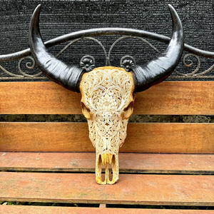 Cuerno de Búfalo Natural, Arte Mural Moderno con Tacto Real, Decoración de Interiores con Cabeza de Animal, Escultura Colgante de Pared - Product Image 1