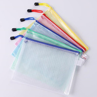 Pochette de classement A4/A5/A6 en maille transparente, pochette zippée en PVC épaissi, porte-documents, pochette pour reçus, usage bureautique