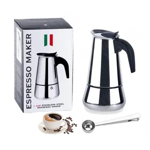 kahve makinesi 4 2 Suppliers-Stovetop Espresso kahve makinesi makinesi, paslanmaz çelik Moka Pot, Percolator İtalyan kahve makinesi için uygun indüksiyon ocaklar