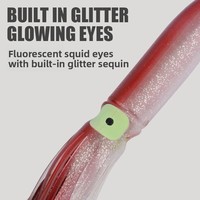 Appât souple lumineux pour pêche en haute mer, imitation peau de calmar, 31cm/67g, avec barbe de poisson simulée